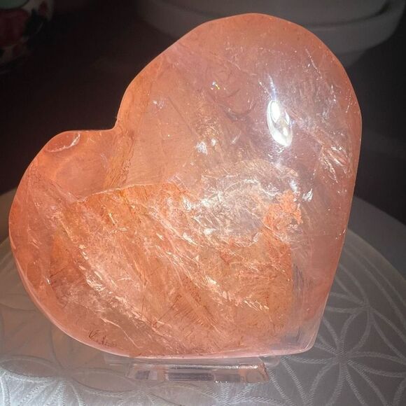 Fire Quartz‎ Crystal Heart (#2) - Picture 7 of 14